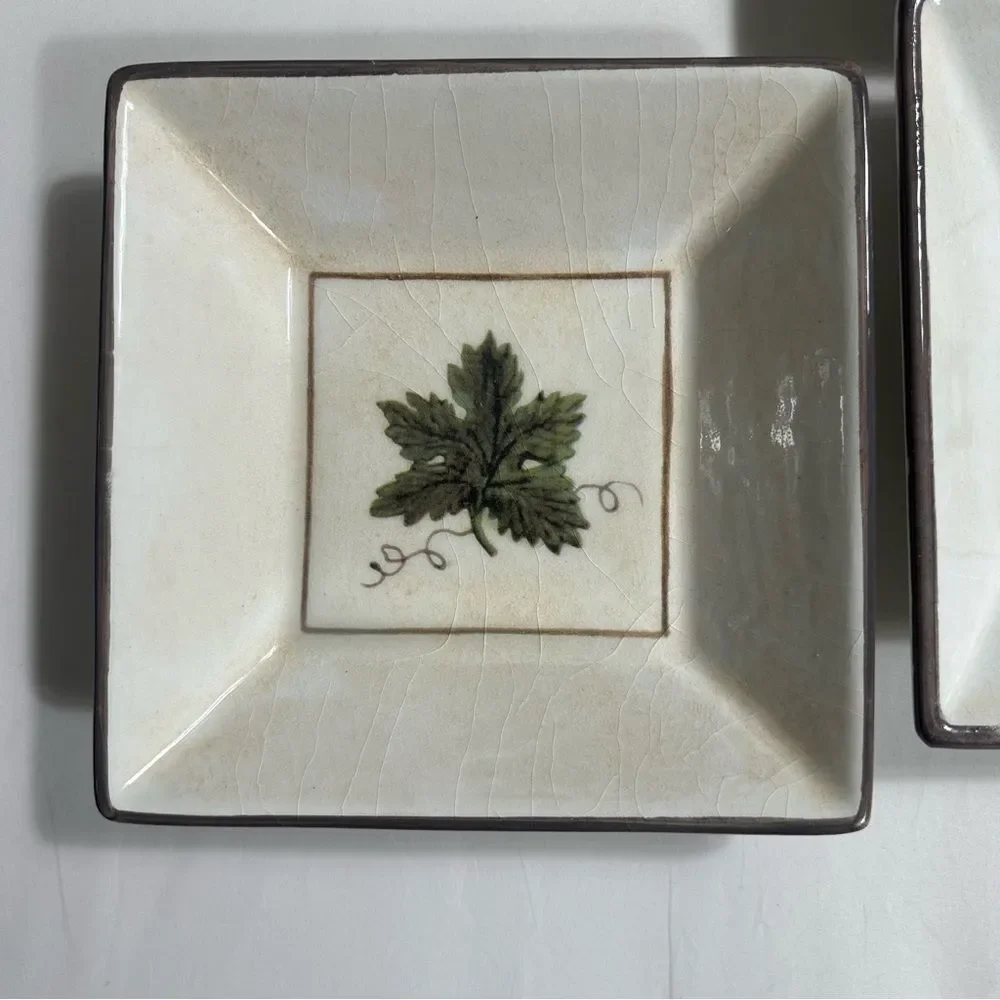 Williams Sonoma Ceramiche Arianna Set Of 3 GRAPE LEAF 8